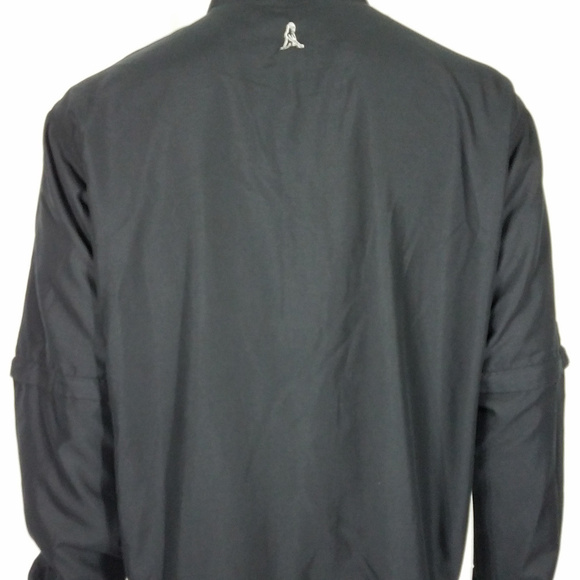 Ping black white lightweight 1/4 zip windbreaker jacket zip off sleeves Medium - Picture 5 of 8